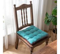 ApuaVireo&Co Soft Square Chair Pad with Ties, Cute Pom Pom Anti-slip Dining Chairs Cushion, Fluffy Thick Seat Pads Comfortable Indoor Seat Cushion for Kitchen,Dining Room,Office(Blue)
