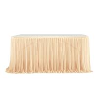 ApuaVireo&Co Table Skirt Semi-Sheer Chiffon Table Skirt Birthday Party Table Setting Dining Wedding Banquets Decor