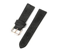 ApuaVireo&Co Vintage Suede Bracelet with Quick Release 18-24 mm Replacement Strap(Black - Rose Gold,2.4 cm)