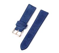 ApuaVireo&Co Vintage Suede Bracelet with Quick Release 18-24 mm Replacement Strap(Blue - Rose Gold,2.4 cm)