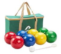 ApudArmis 90mm Bocce Balls Set, Lighter Bocce Game for Backyard/Lawn/Beach - Set of 8 Soft PE Balls & 1 Pallino & Nylon Carrying Case & Measuring Rope for Teens Adults family