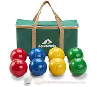 ApudArmis 90mm Bocce Balls Set Lighter Outdoor Bocce Game for Backyard/Lawn/Beach - Set of 8 Soft PE Balls & 1 Pallino & Nylon Carrying Case & Measur
