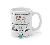 Apular F You 11 oz Coffee Mug - I Hate Everyone, Funny Gift for Him or Her