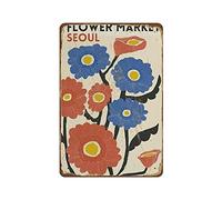 Apular Flower Market Seoul Flower Market Print Flower Market Poster Flower Wall Flower Shop Flower Print Florist Gift Home Decor Wall Art Novelty Tin Metal Sign Plaque Bar Pub Retro Wall Decor 8"x12"