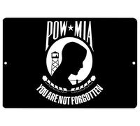 Apular POW MIA Flag Metal Tin Sign Wall Decor Man Cave Bar Military Veteran Retro Poster Art Vintage Plaque Bathroom Bedroom Living Cafe Kitchen Decoration 6x8 Inch