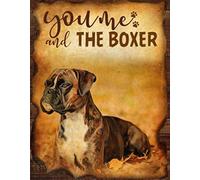 Apular You Me and My Pet The Boxer Music Poster,12 * 8 Inches Vintage Funny Poster Wall Decor Art Gift Retro Picture Metal Sign