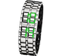 APUS Zeta Silver-Green LED Watch for Him Design Highlight