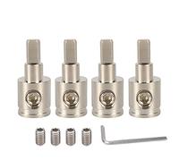 Aputoxz 0GA to 4GA Audio Wiring Terminal, Nickel-Plated Brass Power Connector, 2-Piece Set, 47mm Length, 16mm Ring Terminal Diameter for Car Audio Systems