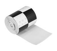 Aputoxz 1 Piece Black White Reflective Reflective Caution Tape, Safety Warning Tape Adhesive Signs Waterproof High Visibility Sticker Fit for Trailer Cars