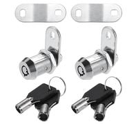 Aputoxz 2 Set Chrome Cam Locks Keyed Alike 7/8" RV Storage Compartment Locks with 4 Keys, Fits 9/16" Max Door Thickness, Camper Trailer Cabinet Drawer Mailbox Replacement