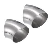 Aputoxz 2pcs OD 3.5 Inch 45 Degree SS304 Stainless Steel Bend Tube Exhaust Elbow Pipe for Car Modified Exhaust System 3.5" Piping Silver Tone