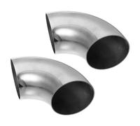 Aputoxz 2pcs OD 3" 90 Degree Mandrel Bend Elbow SS304 Stainless Steel Bend Tube Exhaust Elbow Pipe Fit for Car Modified Exhaust System 3 Piping Silver Tone