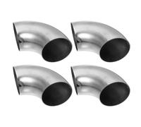 Aputoxz 4pc Bend Tube Exhaust Elbow Pipe SS304 Stainless Steel for Car Modified Exhaust System 3" Piping Silver Tone OD 3 Inch 90 Degree Mandrel Bend Elbow