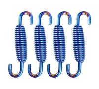 Aputoxz 4Pcs Motorcycles Universal Exhaust Pipe Spring 55mm 2.17" Stainless Steel Exhaust Pipe Spring Hook Modified Accessory Blue for Motorcycle