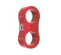 Aputoxz 5pcs Car AN10 19mm Hose Separator Clamp Aluminum Fuel Line Mounting Clamp Divider Hose Fitting Adapter Fit for Fuel Line, Oil Line, Brake Line, Water Pipe and Gas Line Red