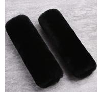 Aputoxz Authentic Sheepskin Car Seat Belt Pad,2 Pack Soft Seat Belt Cover for Shoulder Pad Neck Cushion Protector Car Accessories by Natural Merino Wool (Black)