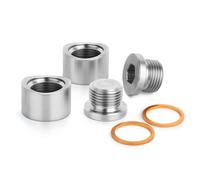 Aputoxz Car 4PCS 304 Stainless Steel O2 Oxygen Sensor Bung，Notched Style Mounting Bungs and Plugs，Weld Bung with 2PCS G M18 X 1.5