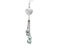 Aputoxz Crystal Car Rear View Mirror Charms Bling Heart Diamond Car Accessories for Women,9.8 Inch Car Decoration Valentine's Day Gifts Lucky Hanging Interior Ornament Pendant White