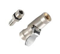 Aputoxz Locking Air Chuck - Heavy Duty Brass Tire Inflator Chuck with Steel Jaws, Closed Flow, 150 PSI Rated, 1/4" Female NPT Fitting for Schrader Valve Tires, Hands-Free Secure Connection