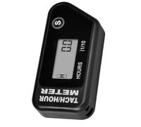 Aputoxz Red Digital LCD Tachometer Inductive Tach Hour Meter Display Max RPM Waterproof for Most Gas Engine Marine ATV Generator Lawn Tractor Motorcycle Tachometers