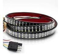 Aputoxz Triple Row Tailgate Light Bar 60 Inch for Pickup Trailer SUV RV VAN - Full Function Red Brake White Reverse Amber Turn Signal - No Drill Install (60inch)