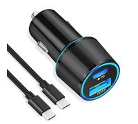 Aputoxz USB C Car Charger 48W 2-Port Fast Charging Adapter with PD&QC3.0 Fit for iPhone 15 Pro Max/Samsung Galaxy S24/S23/S22/S21/S20 Plus/Ultra/S10/Note 20/10
