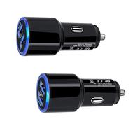 Aputoxz USB Car Charger, 2-Pack 4.8A Fast Charging Dual Port USB Cigarette Lighter Adapter for i-Phone, i-Pad, Sam-sung Ga-la-xy, An-droid, Kin-dle - Universal Compatibility