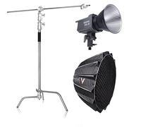 Aputure Amaran 100d S with Light Dome II Softbox and 3.3M C Stand Kit,100W 5600K Daylight LED Video Continuous Light Support APP Control