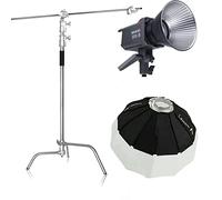 Aputure Amaran 200X S with 65cm Lantern Softbox + C Stand Kit, 200W Bi-Color 2700K to 6500K Bowens Mount LED Video Light for Video Production