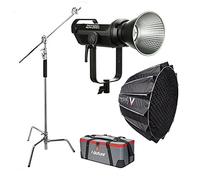 Aputure LS 300X +Light Dome II Softbox +C Stand, V-Mount 2700-6500K Bi-Color Bowens Mount LED Video Lighting for Photography