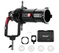 Aputure Spotlight Mount II 50° Lens Kit, for amaran Halo 200x 300x,600x,Ray 360c and Other Power not Exceeding 800W Bowens Mount Lights,360° Rotatable Barrel, Includes 4 B-Size Gobos & Hard Case