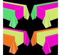 APUXXJUPA 4 Pcs Neon Table Cloths - 130 x 220 cm Glow in The Dark Table Cloths for Neon Party Decorations Glow Party Supplies, 2 style