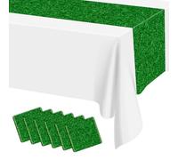 APUXXJUPA 6 Pcs Green Grass Table Runners, 35 x 274 cm Green Grass Table Runner for Golf Party Decorations Woodland Baby Shower Decorations