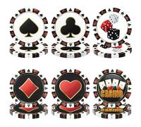 APUXXJUPA 60 Pcs Casino Paper Plates, 9'' Poker Dice Print Plates for Casino Theme Party Decorations Las Vegas Party Decorations Game Night