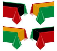 APUXXJUPA Black History Month Tablecloths, 4 Pcs Multi-colorful African Reggae Birthday Party Tablecloths for Black History Month Decorations Juneteenth Jamaica Festival, 130 x 220 cm