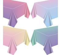 APUXXJUPA Cartoon Animation Pastel Tablecloth, Colorful Rainbow Tablecloth Pastel Table Cover for Multi-theme Princess Birthday Party Decorations Baby Shower