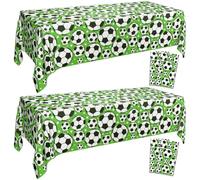 APUXXJUPA Football Table Cloth - 4 Pcs Rectangle Table Covers for Kids Football Birthday Party Decorations Sports Theme Supplies, 130 x 220 cm