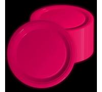 APUXXJUPA Glow in The Dark Neon Birthday Plates, 50 Pcs 23 x 23 cm Red Bulk Paper Plates Let's Glow Party Decorations for Neon Party Supplies