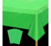 APUXXJUPA Glow Party Green Table Cloth, 4 Pcs Waterproof Neon Party Decorations Table Covers for Neon Graduation Party Wedding Birthday Party Decorations, 130 x 220 cm