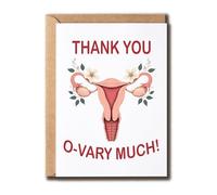 APVGifts Thank You O-Vary Much Card - Uterus Card - Pun Card - Greeting Card - Obgyn Greeting Card - Gynecologist Appreciation Card - Hysterectomy Card