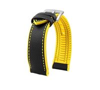 APVMFMKLTG Canvas Nylon Rubber Strap 20mm 22mm 24mm Watchband Men Fit For Omega Fit For Breitling Fit For Avengers Fit For Longines Series Watch Accessories(Black yellow-S pin)