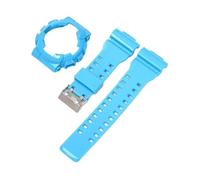 APVMFMKLTG Case Strap Fit For Casio Fit For G-Shock GA-100/110/120 GA-140 GD-100/110/120 GLS-100 GAX-100 TPU Resin Glossy Bezel Watch Band Accessories(Light blue)
