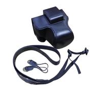 APVMFMKLTG Fit For Canon EOS R50 (Lens 18-45mm) R100 Camera PU Protective Case With Bottom Base Cover Shoulder Strap Accessories(Black)