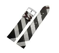 APVMFMKLTG Quick Disassembly Plaid Pattern Leather Strap 12 14 16 18 20 22mmBlack Brown Bracelet Fit For BURBERRY Men Women WatchChain(Black silver A,20mm)