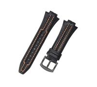APVMFMKLTG Watch Strap 15mmx27mm Fit For Seiko SNL017P1 SNL029P2 SNA595P2 SNL021P1 Wristband Sport Bracelets Watch Accessories(BlackOrange-Black)