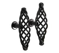 APVPOPOKGM 2Pc Antique Spiral Black Furniture Handles Cabinet Knobs and Handle Kitchen Door Knobs Dresser Cupboard Wardrobe Pull(Stype 2 Big)