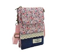 APVPOPOKGM Cotton Floral Women's Crossbody Shoulder Bag Ladies Mini Handbag Female Cloth Sack Small Phone Purse Wallet Pouch for Girls(G)