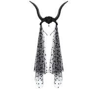 APVPOPOKGM Gothic Halloween Headband with Dark Veil Hair Accessory Witch Costume Party Masquerade Costume Props