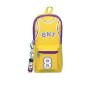 APVPOPOKGM Large Capacity Basketball Theme Pencil Case with Double Layers, Cute Pencil Bags with Sneaker Keychain(Yellow 8)