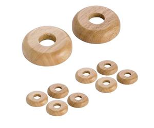 APXB 8 Pieces 15mm Solid Oak Colour Wooden Wood Radiator Pipe Collars Cover Floor Pipes Pack of 8 Easy Fit Split to Hide Radiator Pipes Base